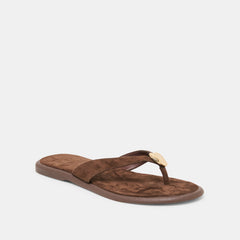 Jaina Dk Brown Suede Sandals