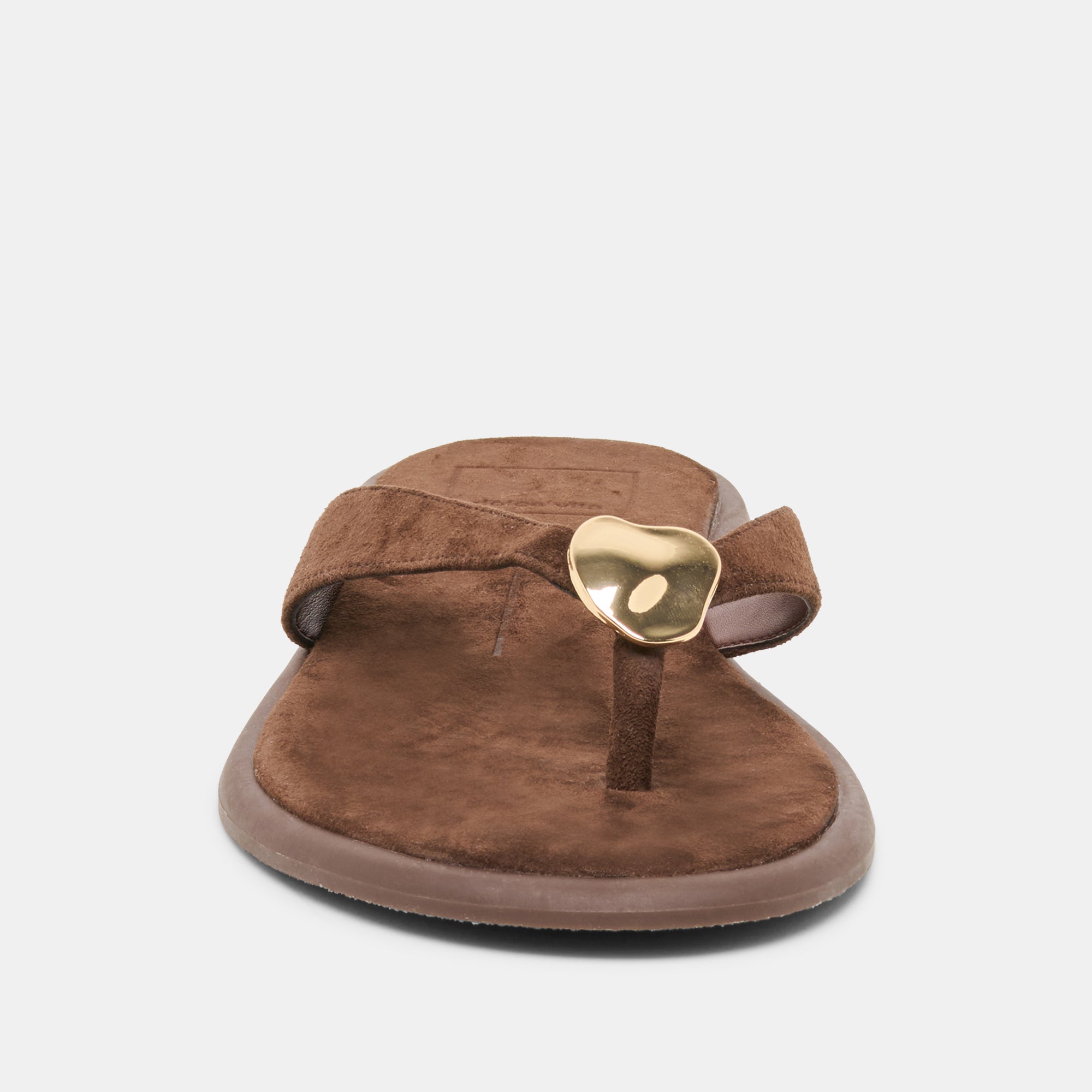 Jaina Dk Brown Suede Sandals