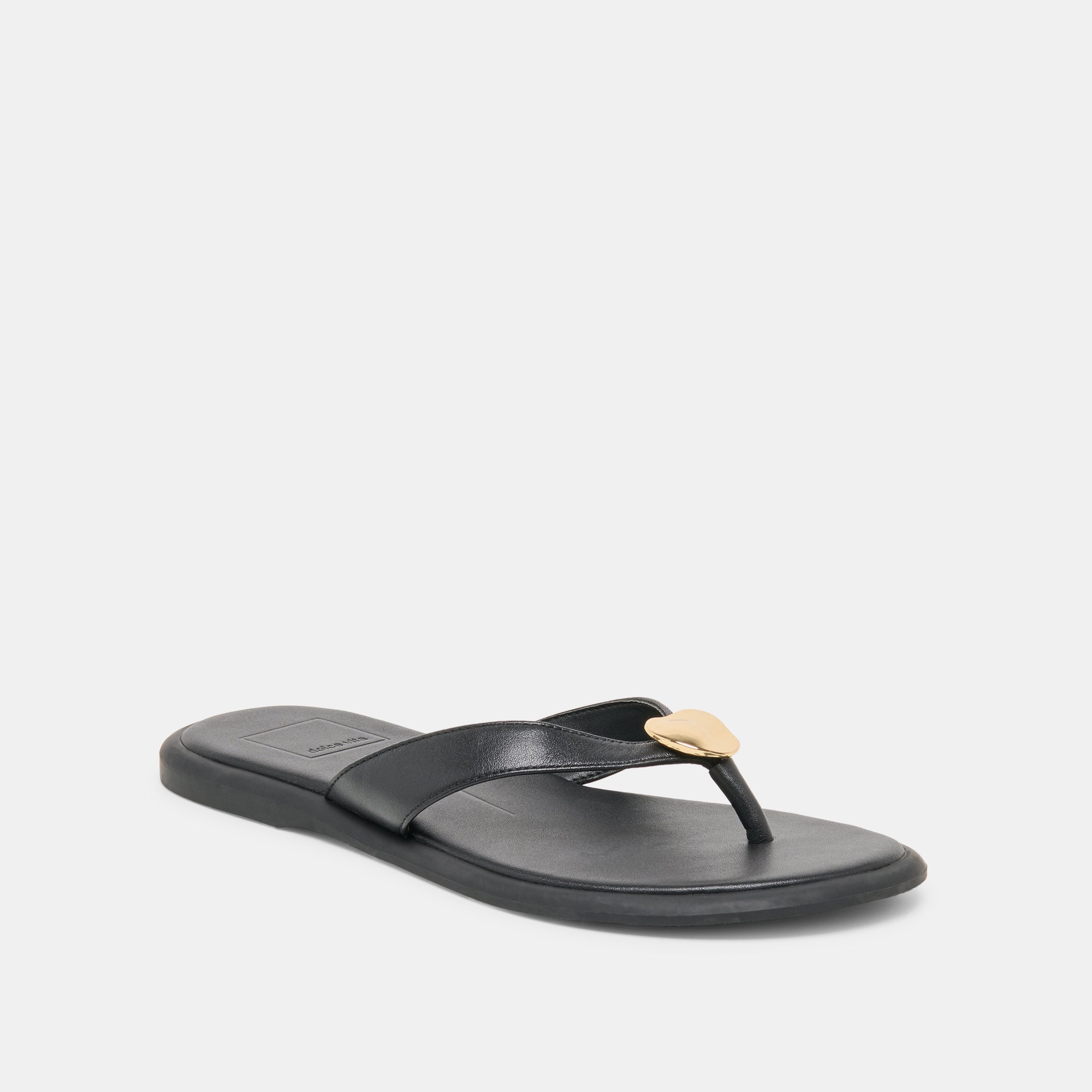 Jaina Black Leather Sandals