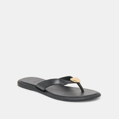 Jaina Black Leather Sandals