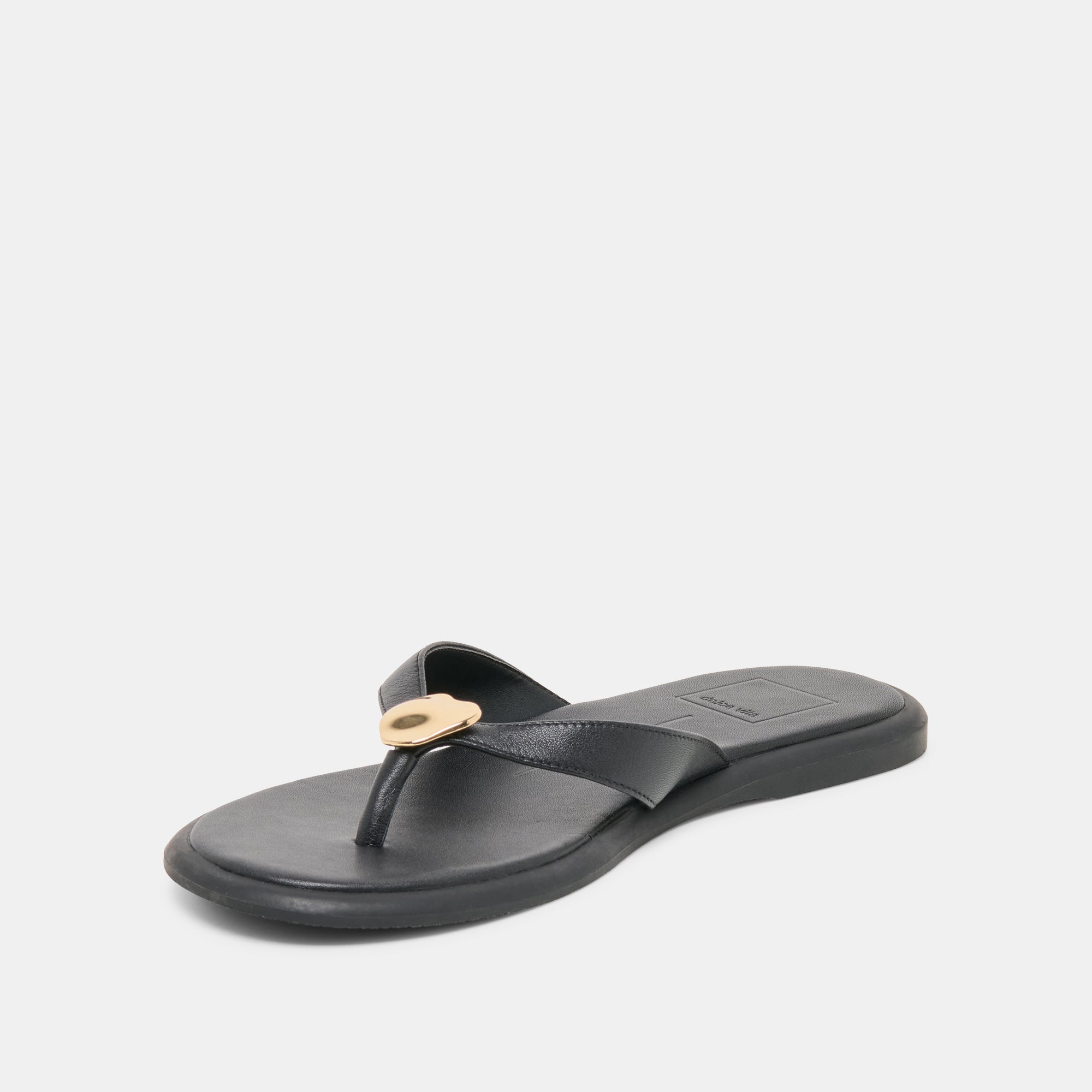 Jaina Black Leather Sandals