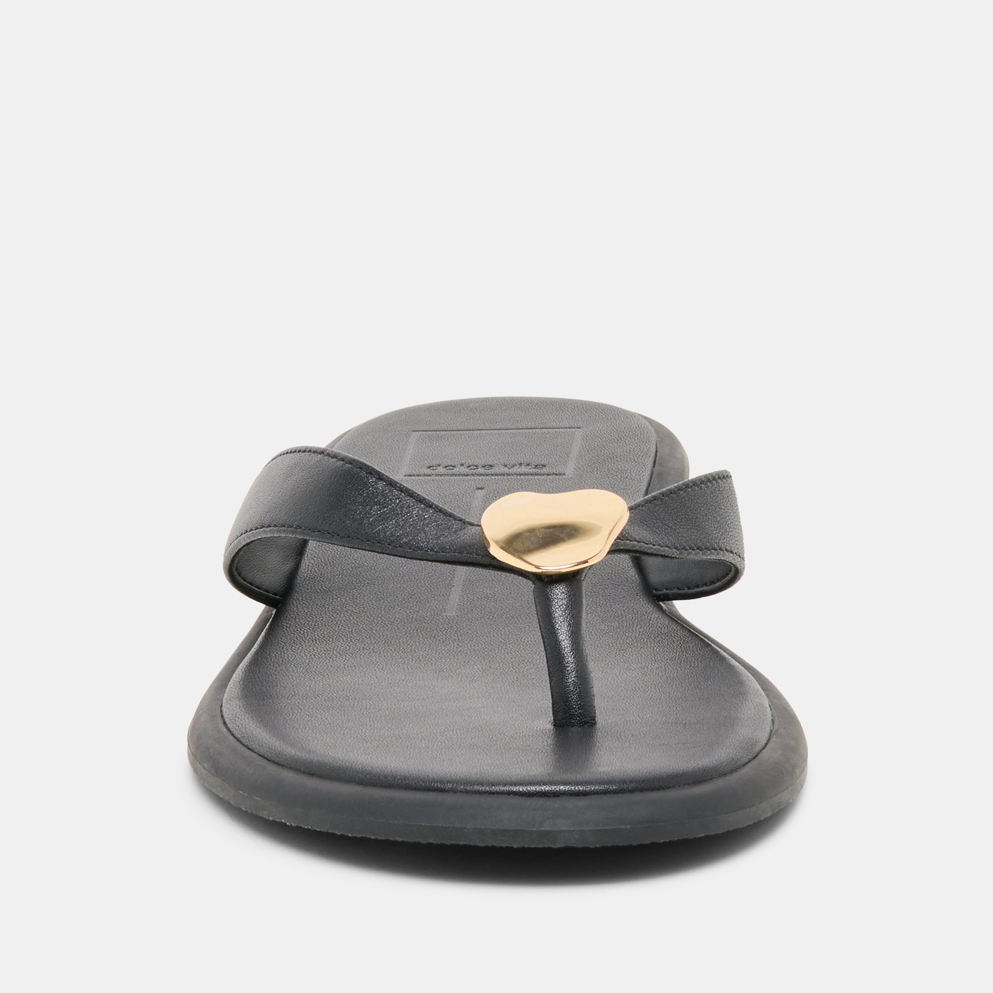 Jaina Black Leather Sandals